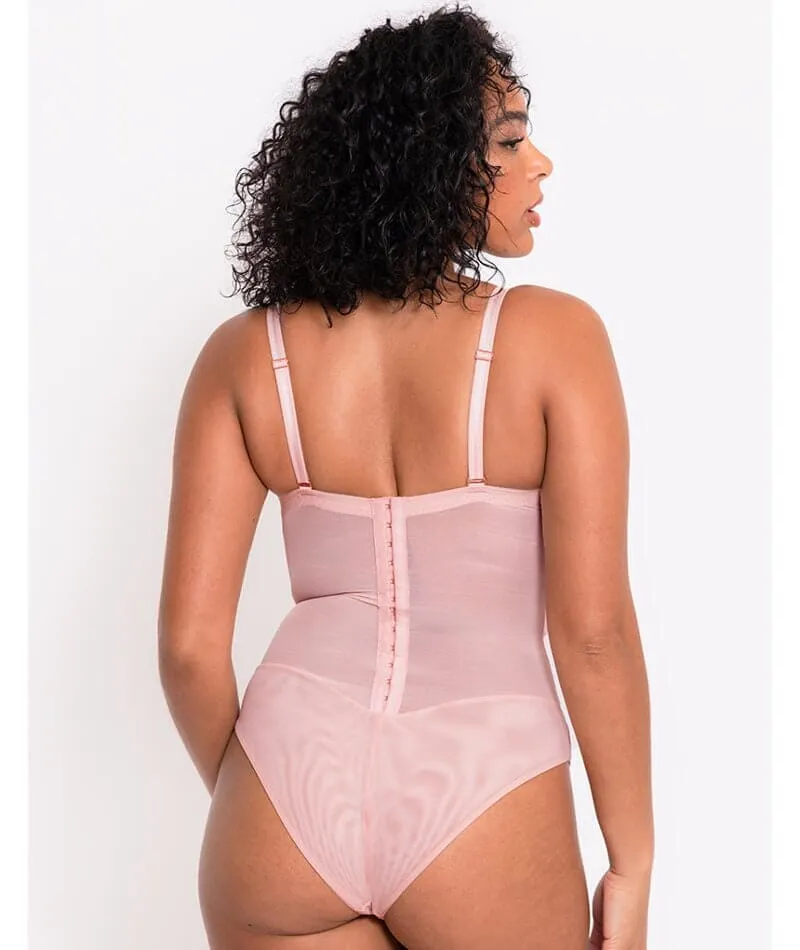 Scantilly Classique Plunge Padded Strapless Bodysuit - Powdery Pink