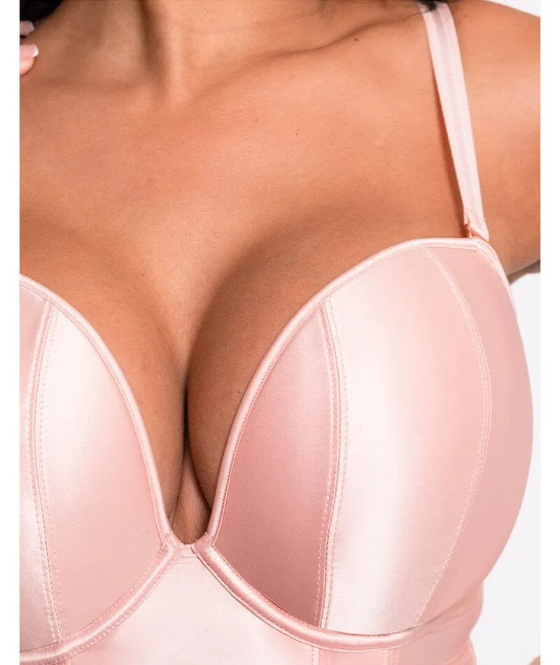 Scantilly Classique Plunge Padded Strapless Bodysuit - Powdery Pink