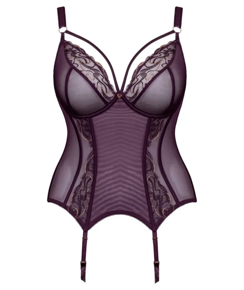 Scantilly Fascinate Plunge Basque - Plum