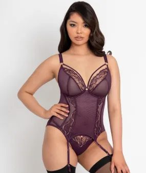 Scantilly Fascinate Plunge Basque - Plum