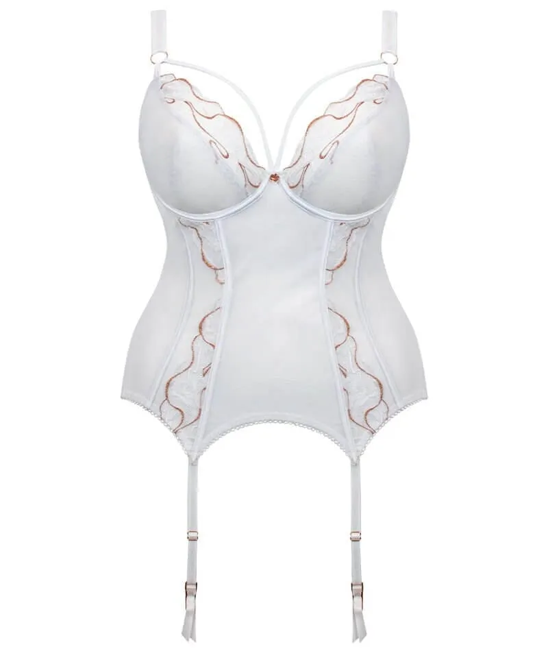 Scantilly Fascinate Plunge Basque - White