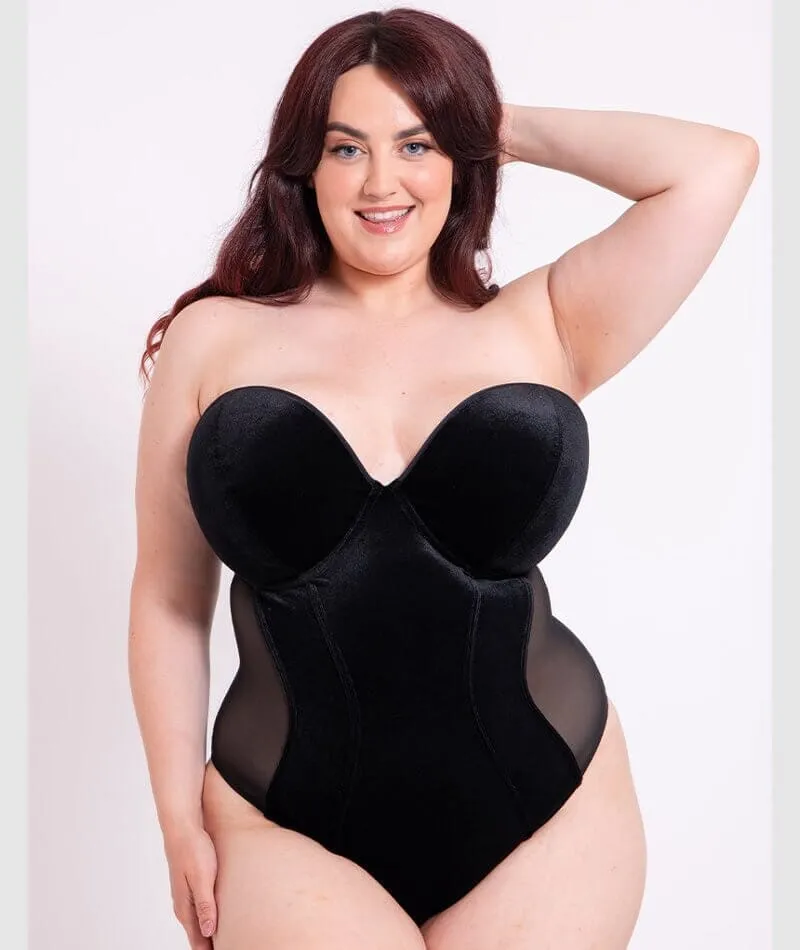 Scantilly Icon Plunge Strapless Padded Bodysuit - Black