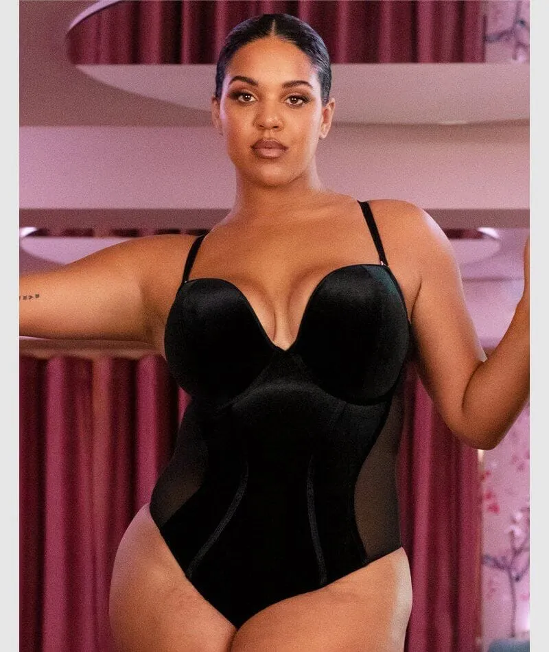 Scantilly Icon Plunge Strapless Padded Bodysuit - Black