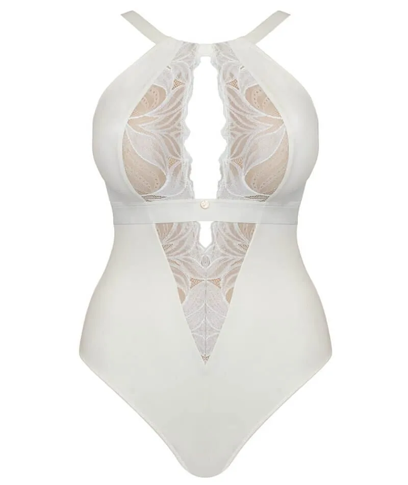 Scantilly Indulgence Stretch Lace Bodysuit - Ivory