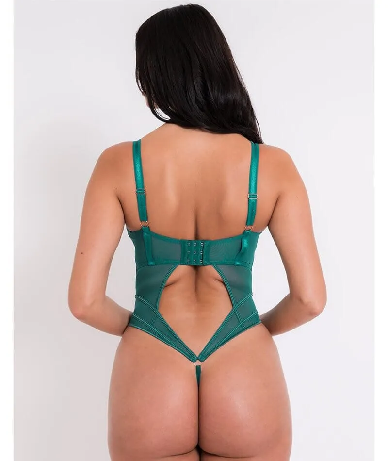 Scantilly Senses Plunge Bodysuit - Verdigris Green