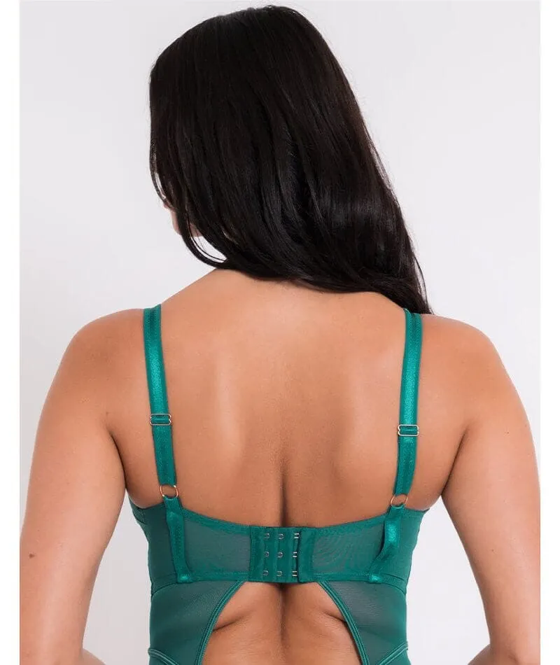 Scantilly Senses Plunge Bodysuit - Verdigris Green