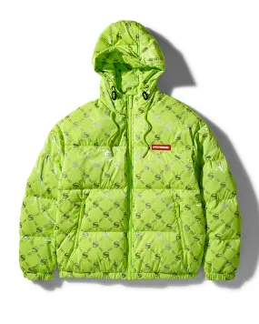 Sg Logo Glossy Matte Puffer Jacket Green