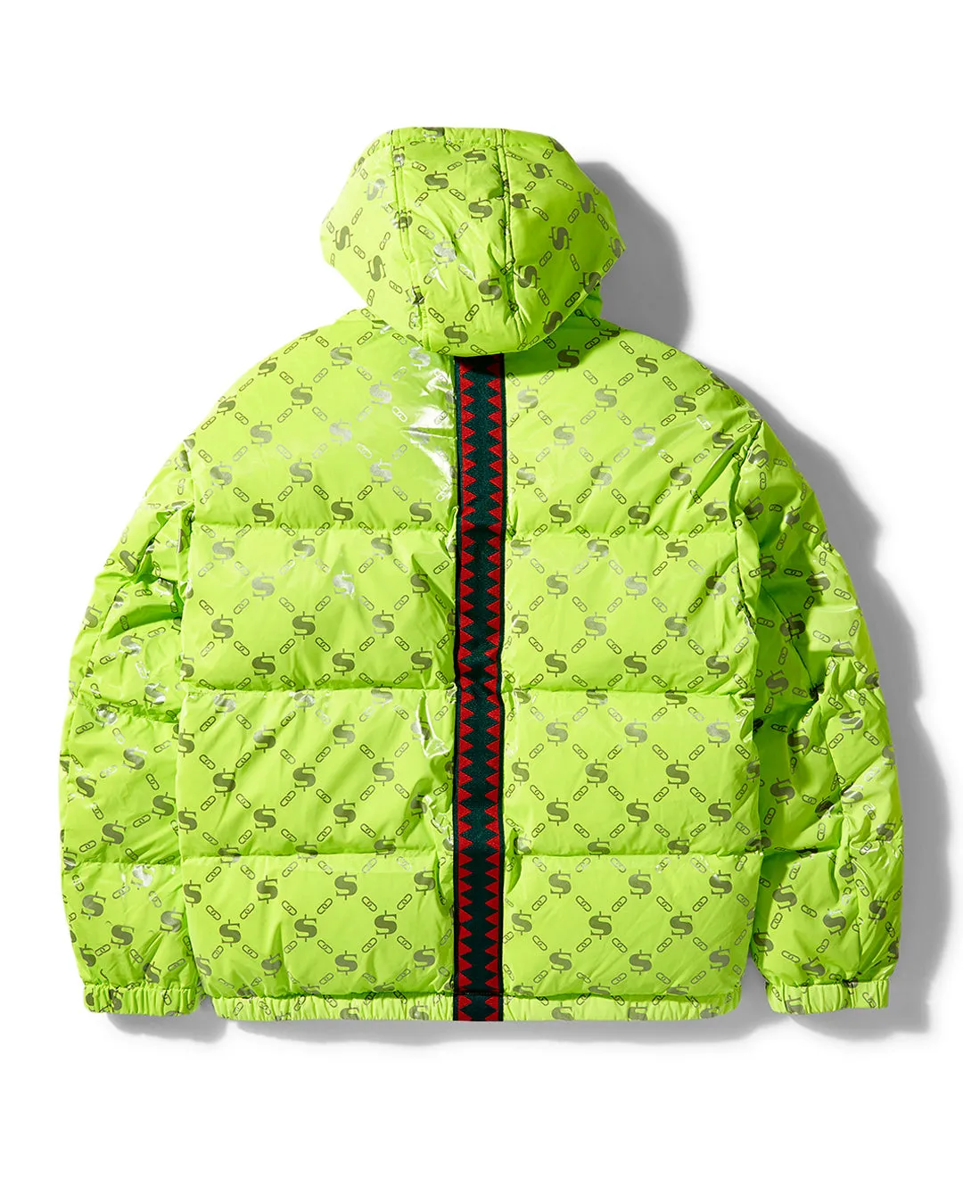 Sg Logo Glossy Matte Puffer Jacket Green