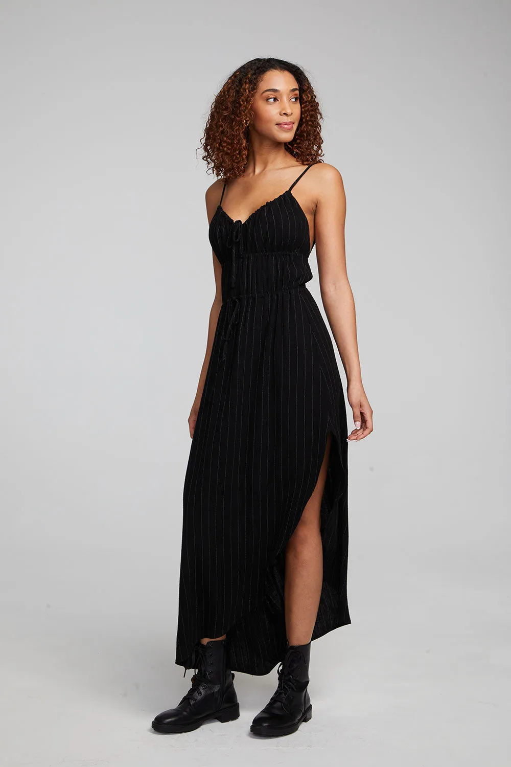 Shirley Beverly Pinstripe Slip Dress