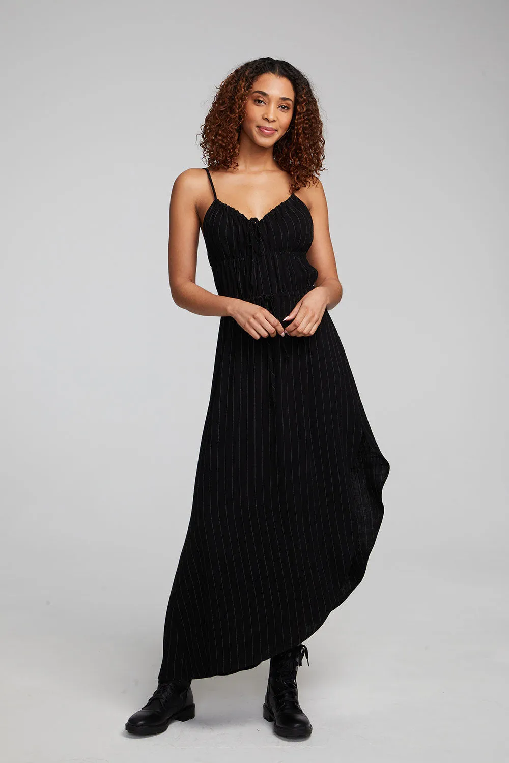 Shirley Beverly Pinstripe Slip Dress