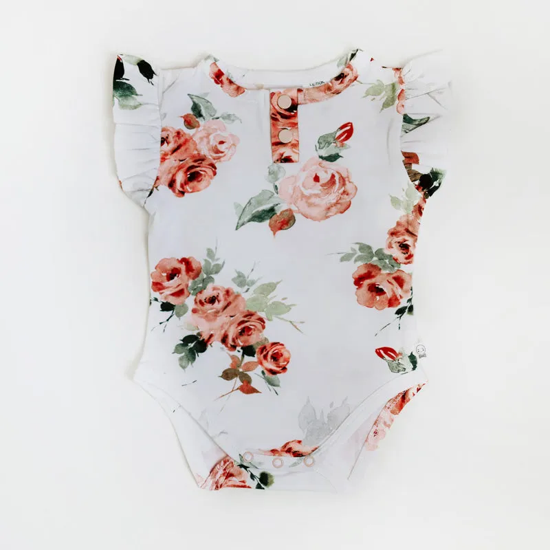 Short Sleeve Bodysuit (Rosebud) - Size 0-3 Months (000)