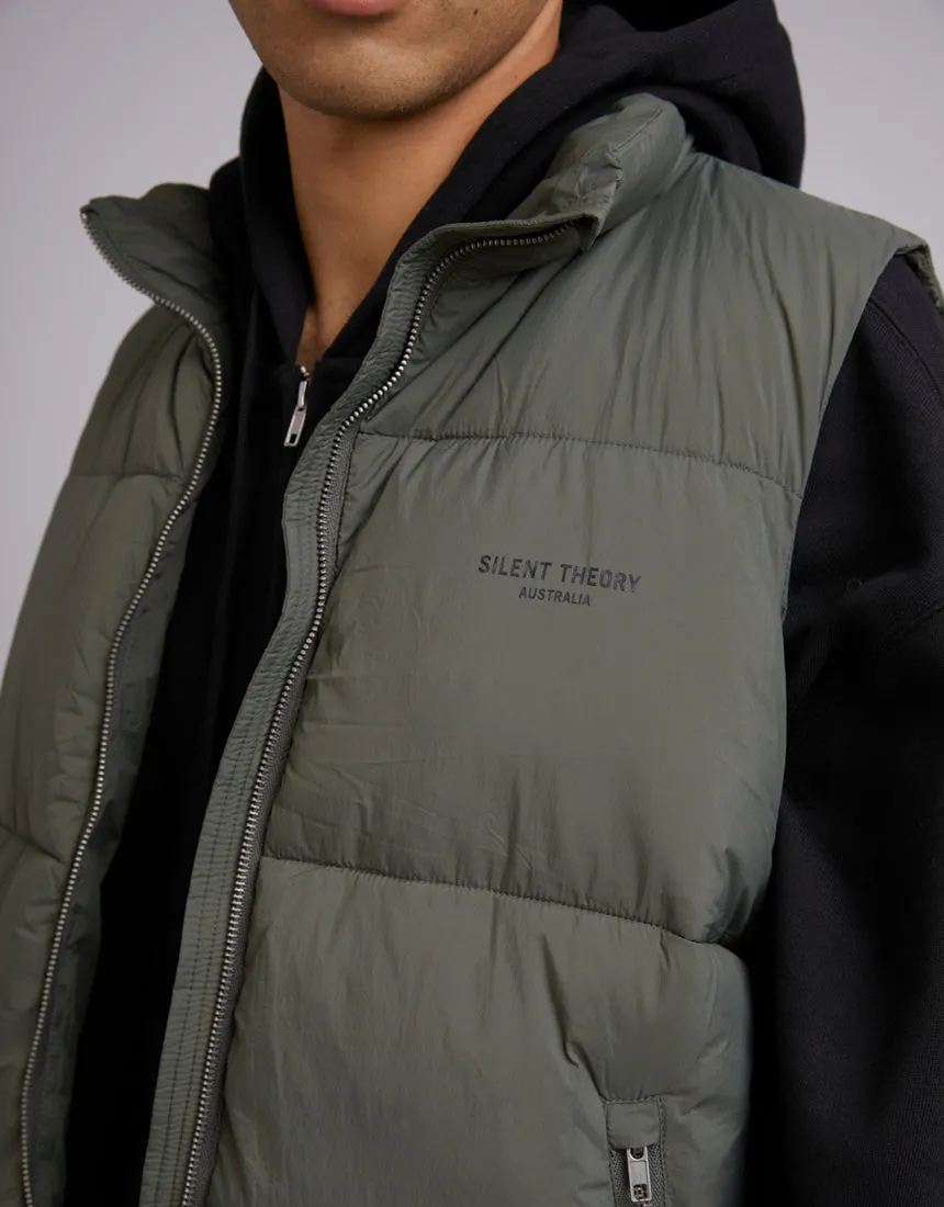 Silent Theory Mens Fade Puffer Khaki