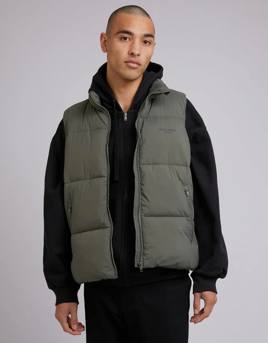 Silent Theory Mens Fade Puffer Khaki