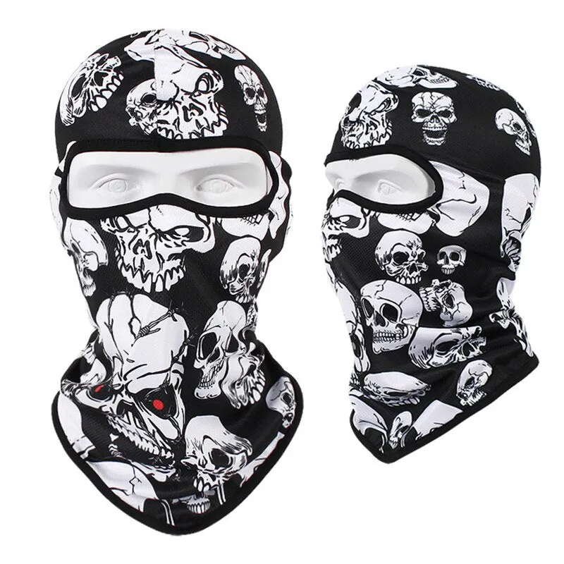 Skull Print Bandana Balaclava Full Face Mask Scarf Outdoor Fishing Hunting Hiking Cycling Neck Gaiter Face Cover Shield