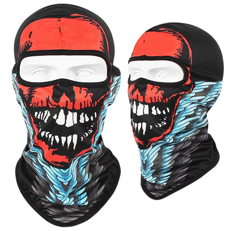 Skull Print Bandana Balaclava Full Face Mask Scarf Outdoor Fishing Hunting Hiking Cycling Neck Gaiter Face Cover Shield