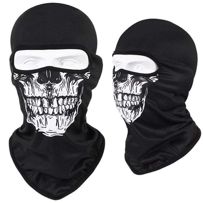 Skull Print Bandana Balaclava Full Face Mask Scarf Outdoor Fishing Hunting Hiking Cycling Neck Gaiter Face Cover Shield