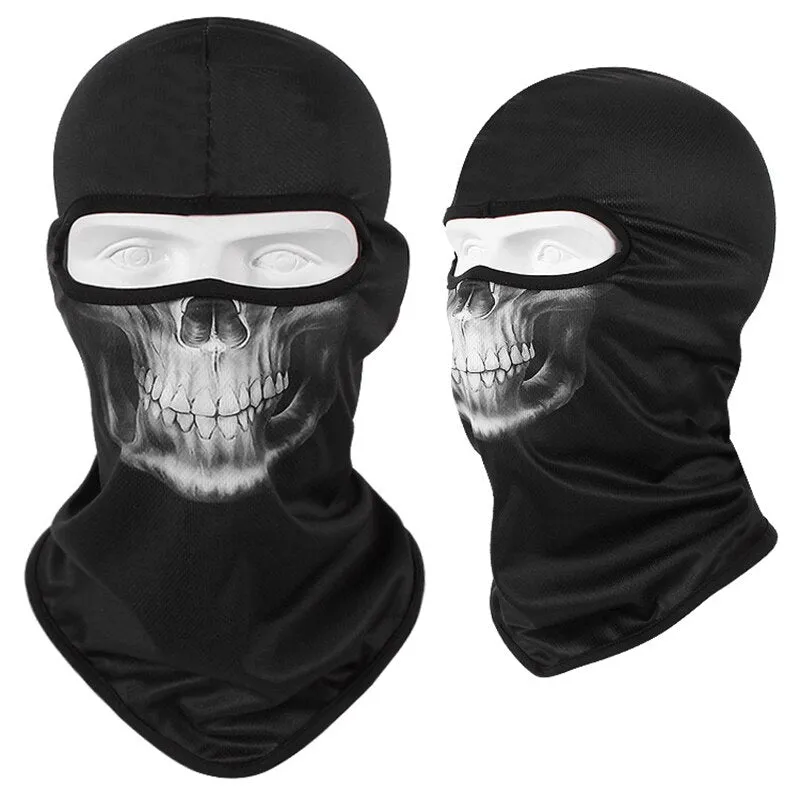 Skull Print Bandana Balaclava Full Face Mask Scarf Outdoor Fishing Hunting Hiking Cycling Neck Gaiter Face Cover Shield