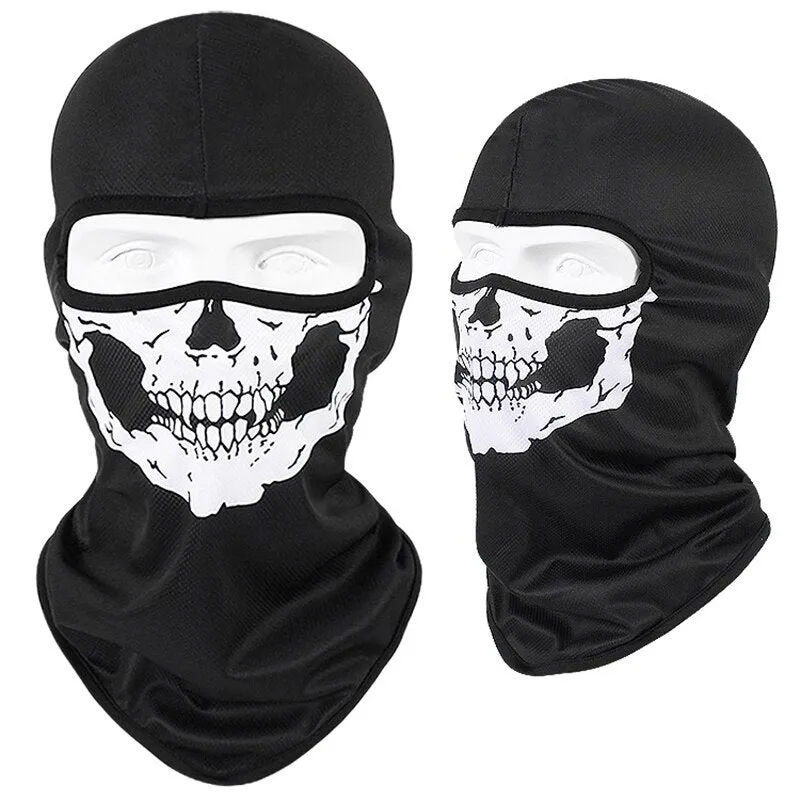 Skull Print Bandana Balaclava Full Face Mask Scarf Outdoor Fishing Hunting Hiking Cycling Neck Gaiter Face Cover Shield