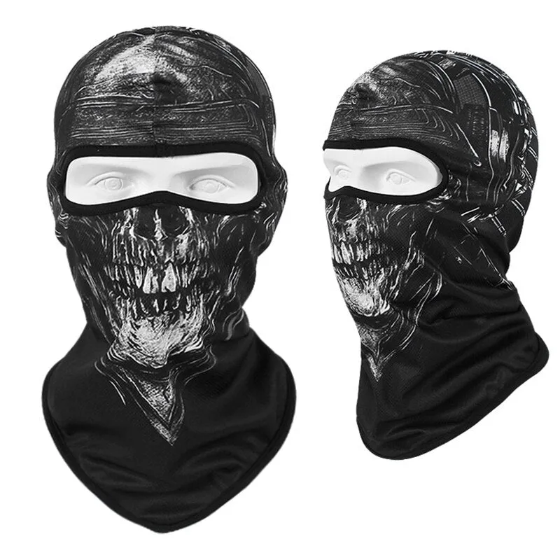 Skull Print Bandana Balaclava Full Face Mask Scarf Outdoor Fishing Hunting Hiking Cycling Neck Gaiter Face Cover Shield