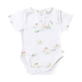 Snuggle Hunny Short Sleeve Bodysuit - Duck Pond Organic