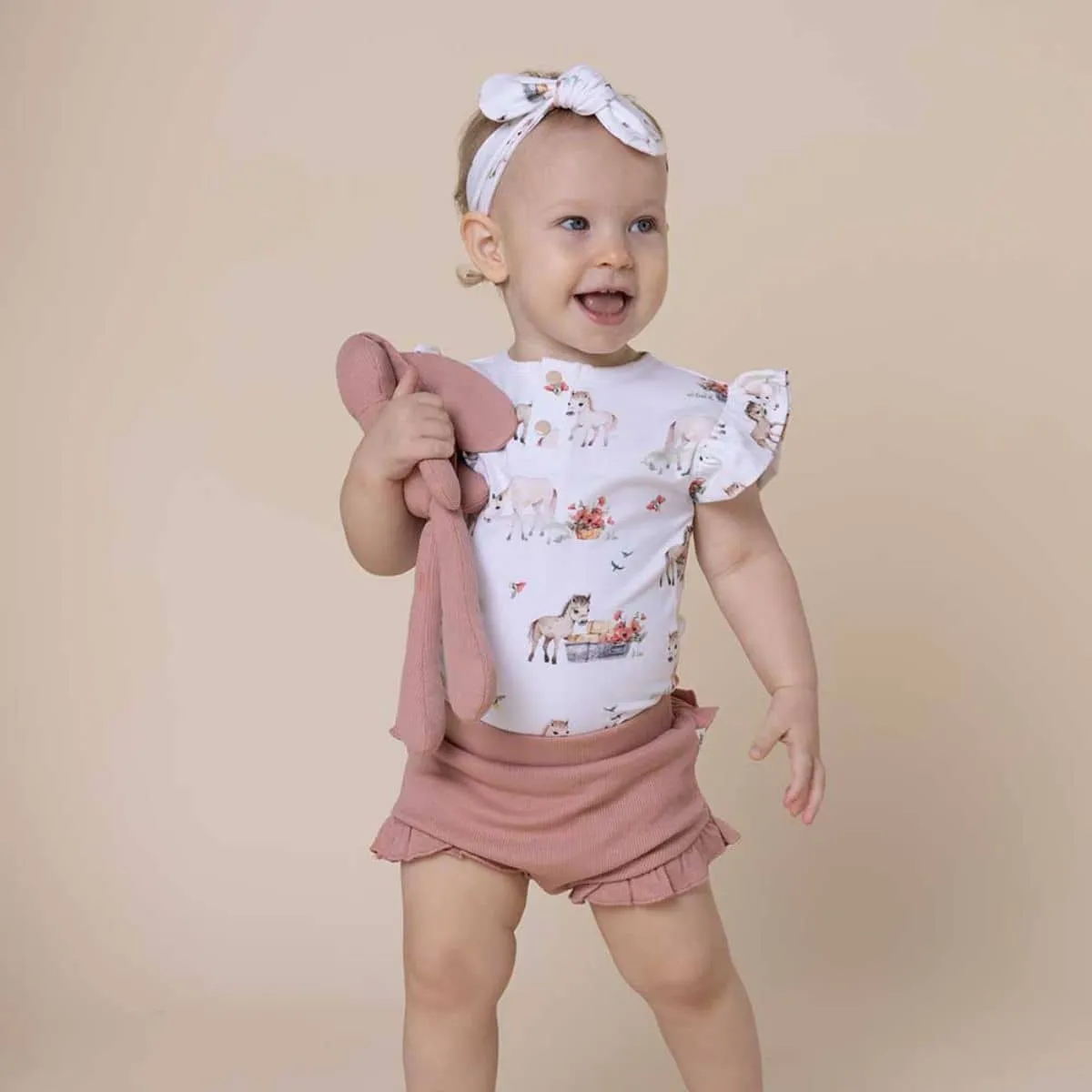 Snuggle Hunny Short Sleeve Bodysuit - Pony Pals Organic