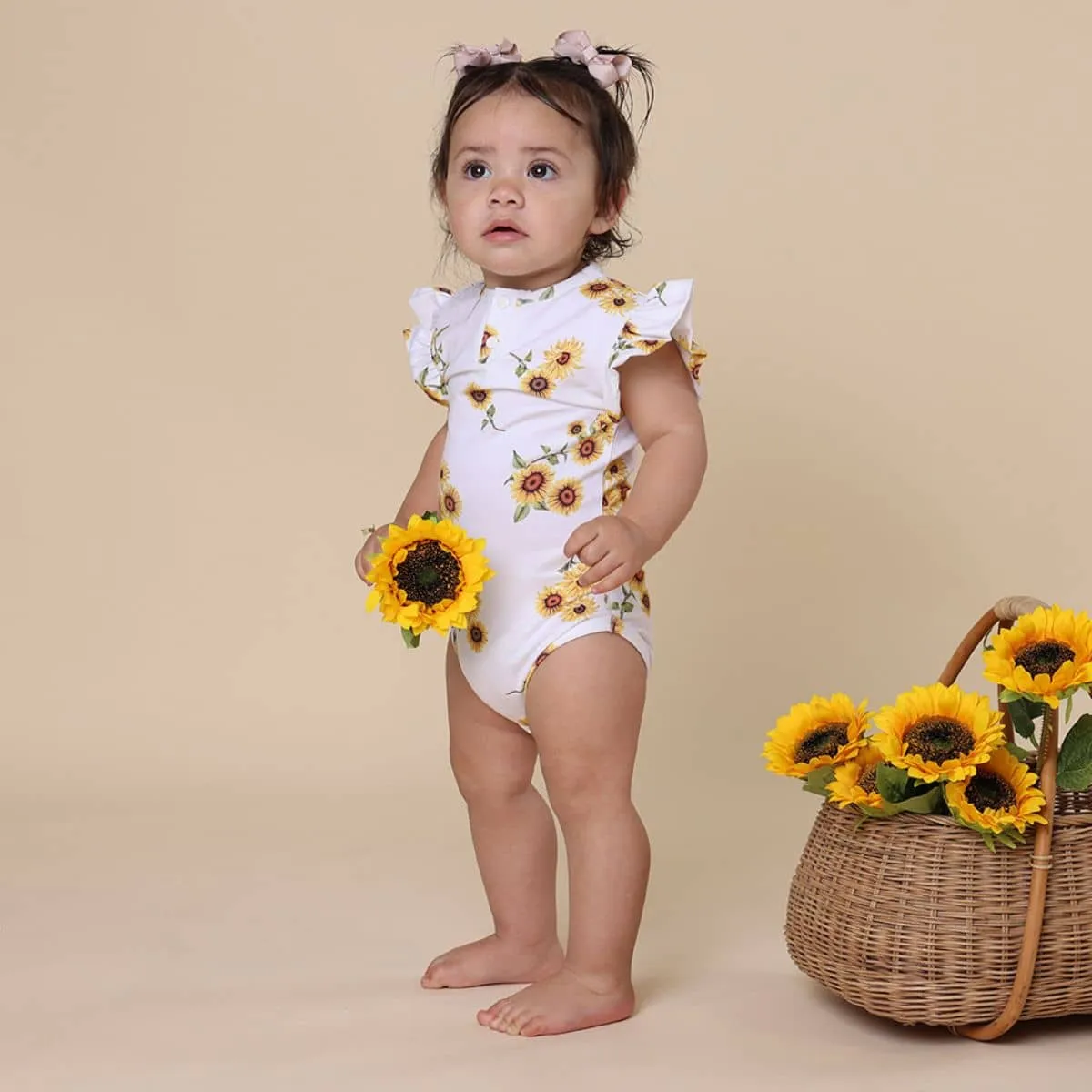 Snuggle Hunny Short Sleeve Bodysuit - Sunflower Organic