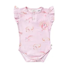 Snuggle Hunny Short Sleeve Bodysuit - Unicorn Organic