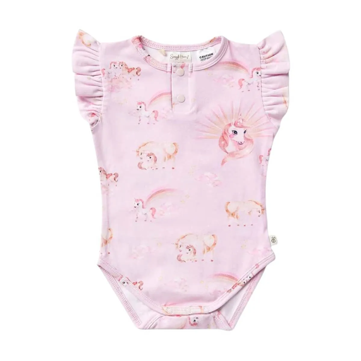 Snuggle Hunny Short Sleeve Bodysuit - Unicorn Organic