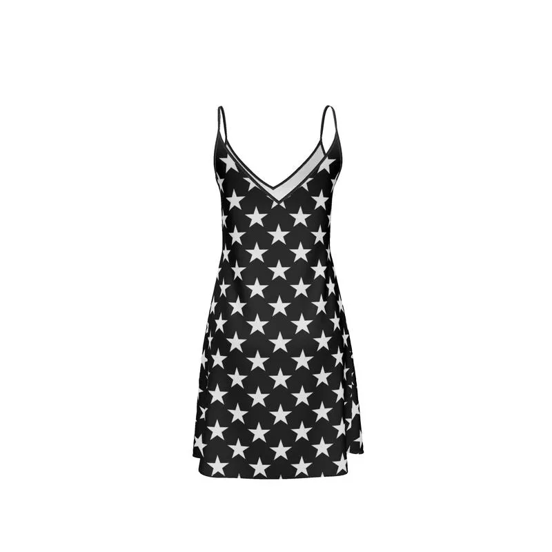 Star Print Slip Dress