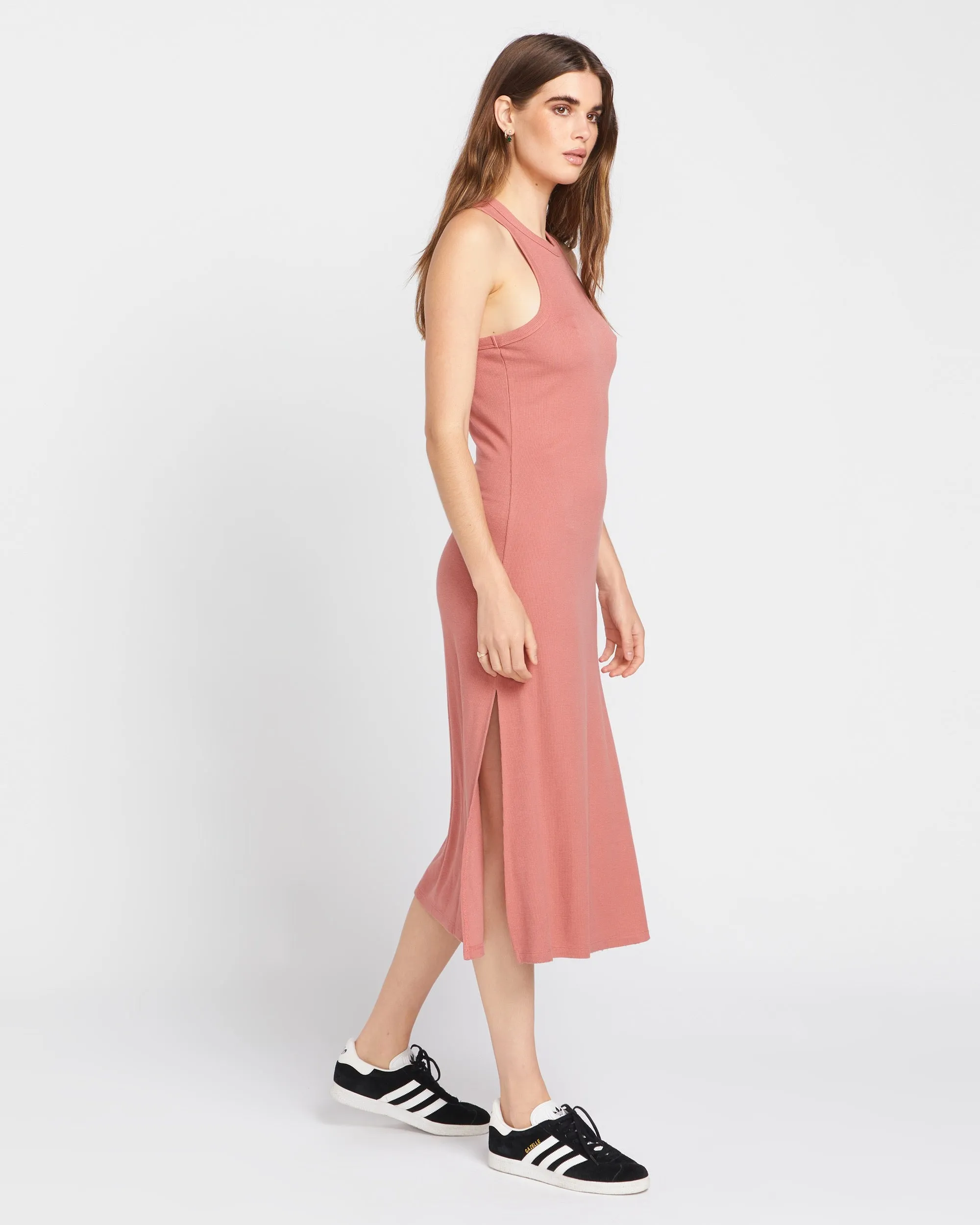 Stonelight Rib Dress - Mauve Rose