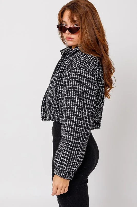 Studios Tweed Crop Puffer Jacket