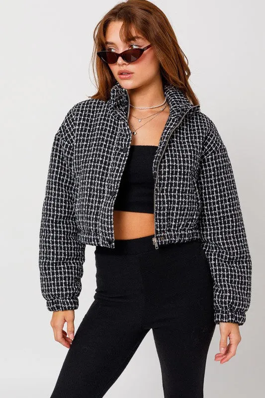 Studios Tweed Crop Puffer Jacket