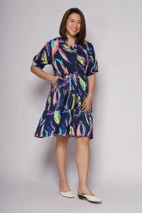 Sue Dress in Watercolour Print