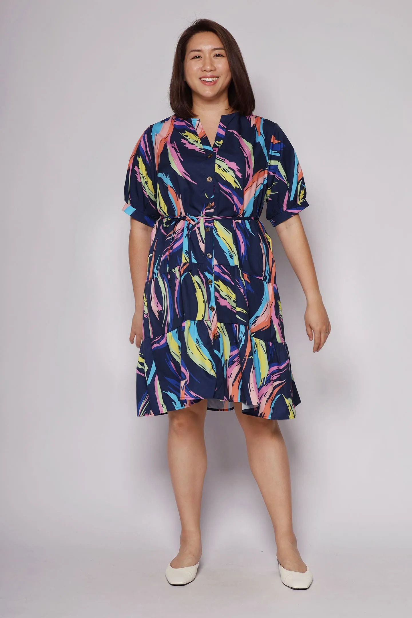 Sue Dress in Watercolour Print