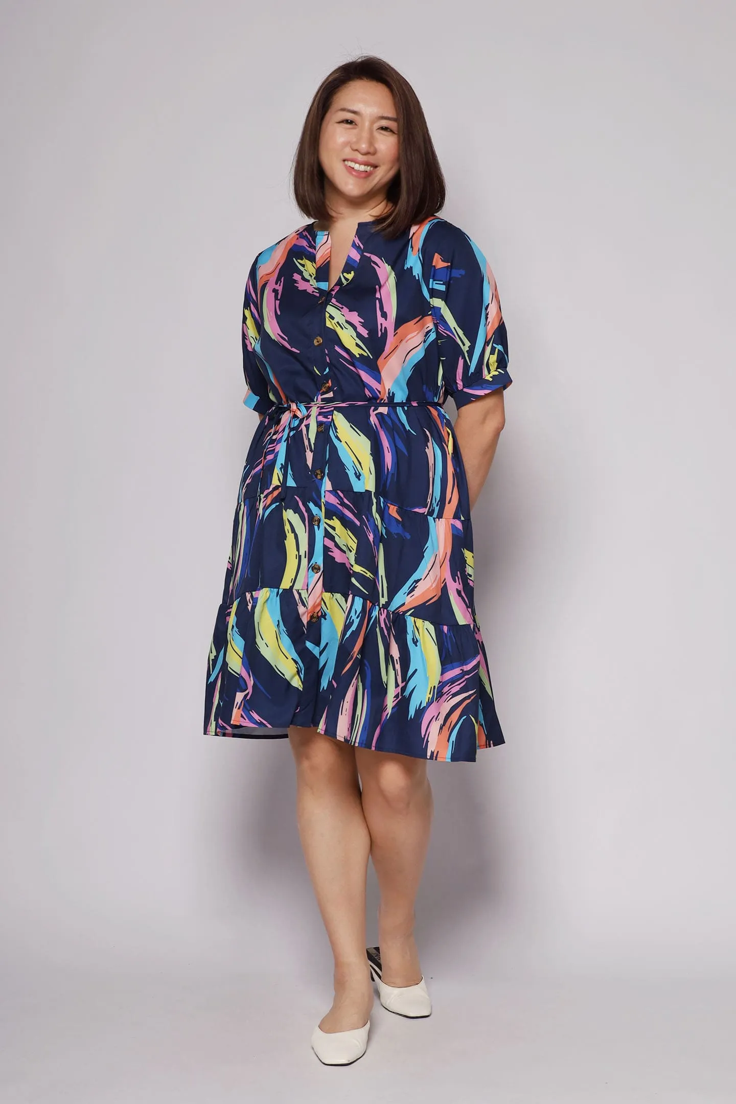 Sue Dress in Watercolour Print