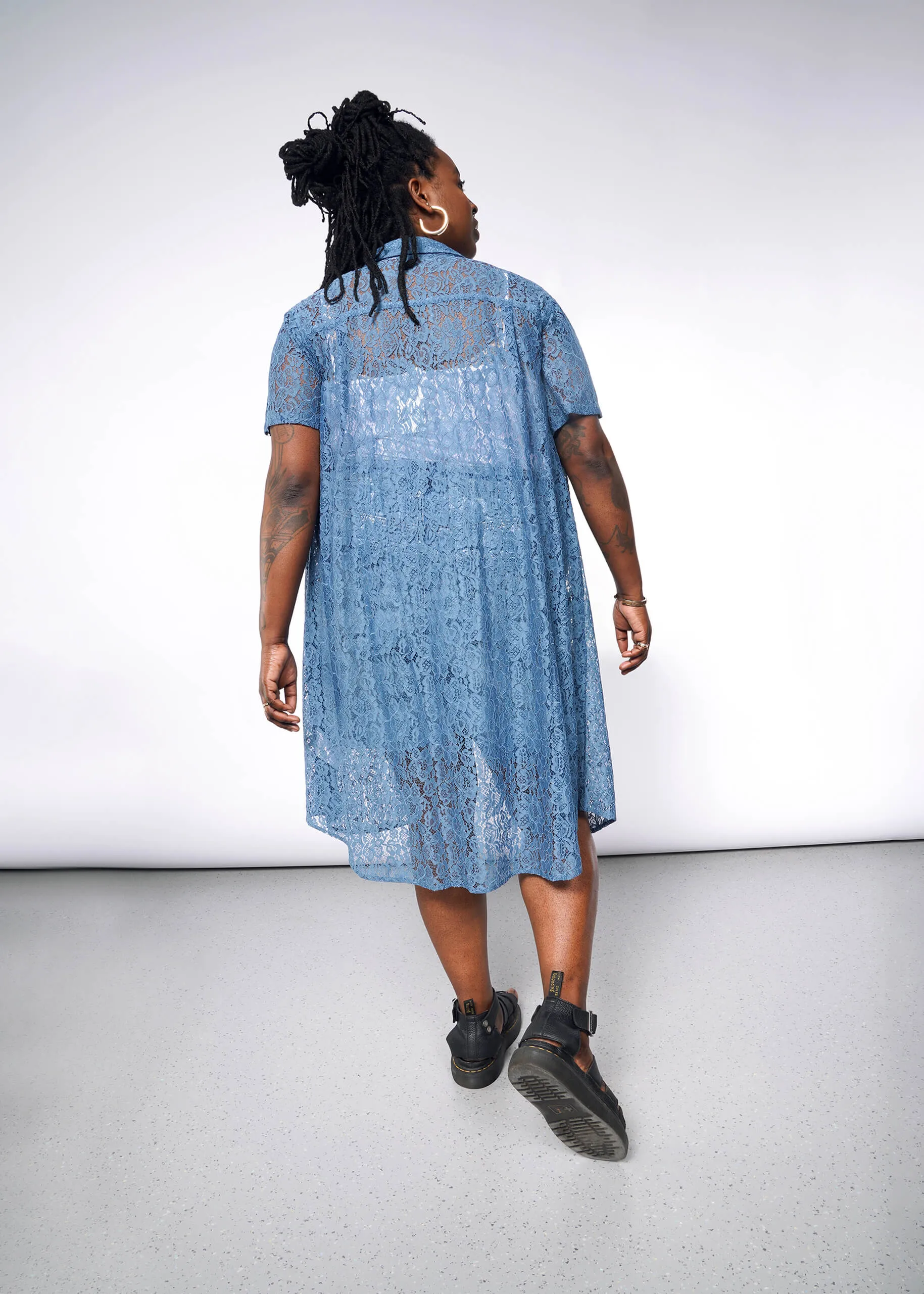 The Empower Lace Shirt Dress