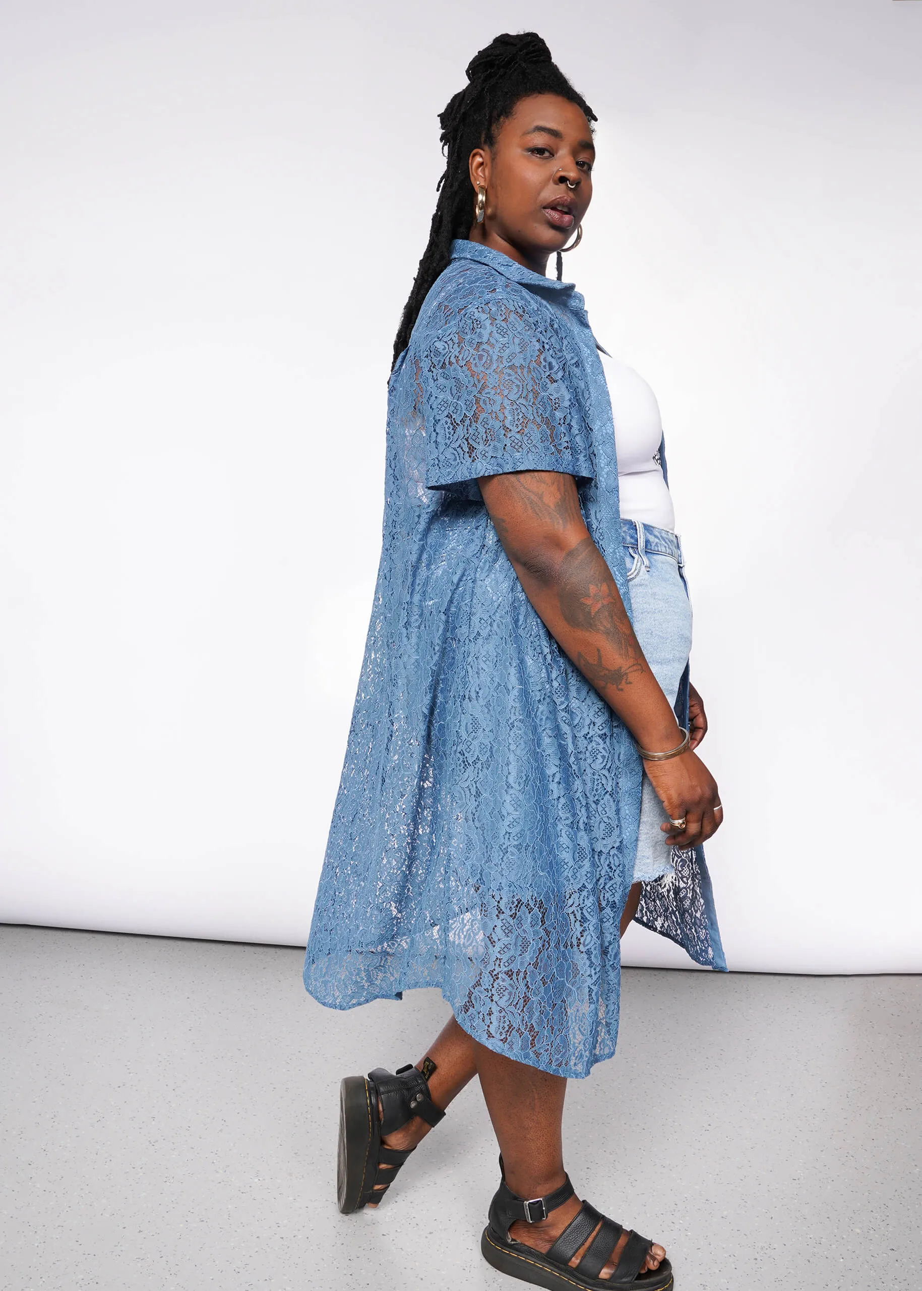 The Empower Lace Shirt Dress