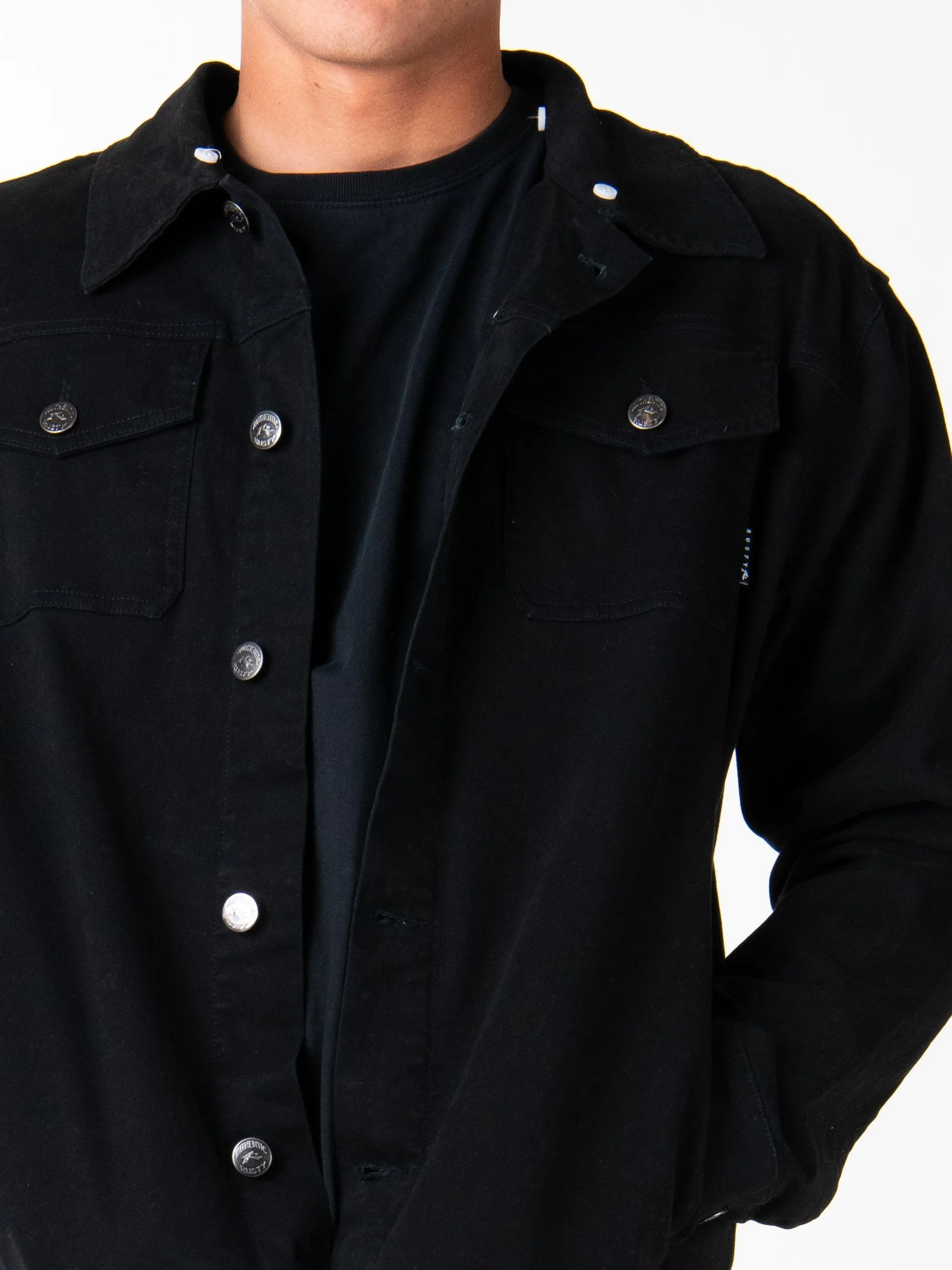 Thriller Hooded Trucker Jacket - Black