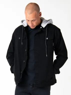 Thriller Hooded Trucker Jacket - Black