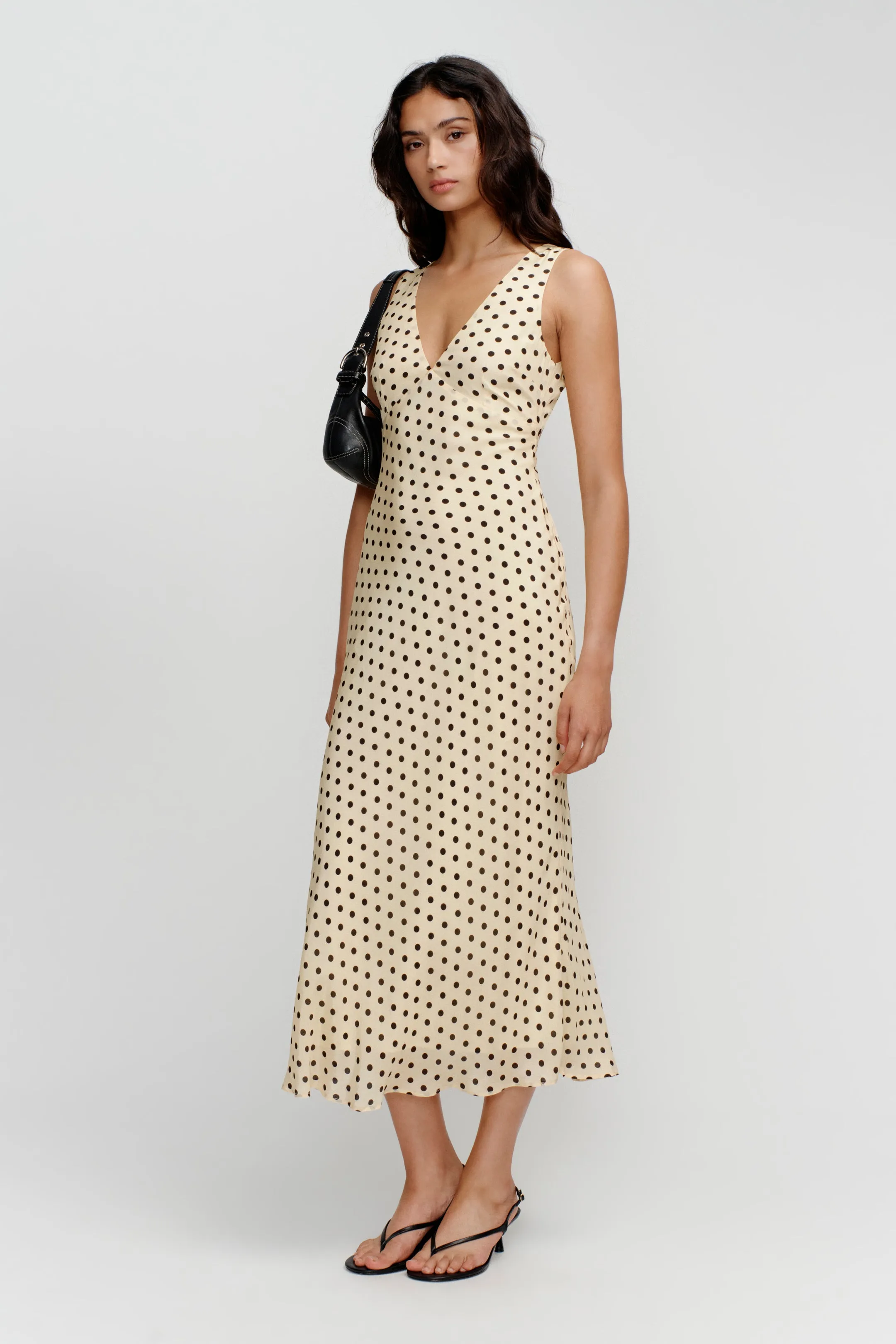 Tulip Butter Spot Midi Dress