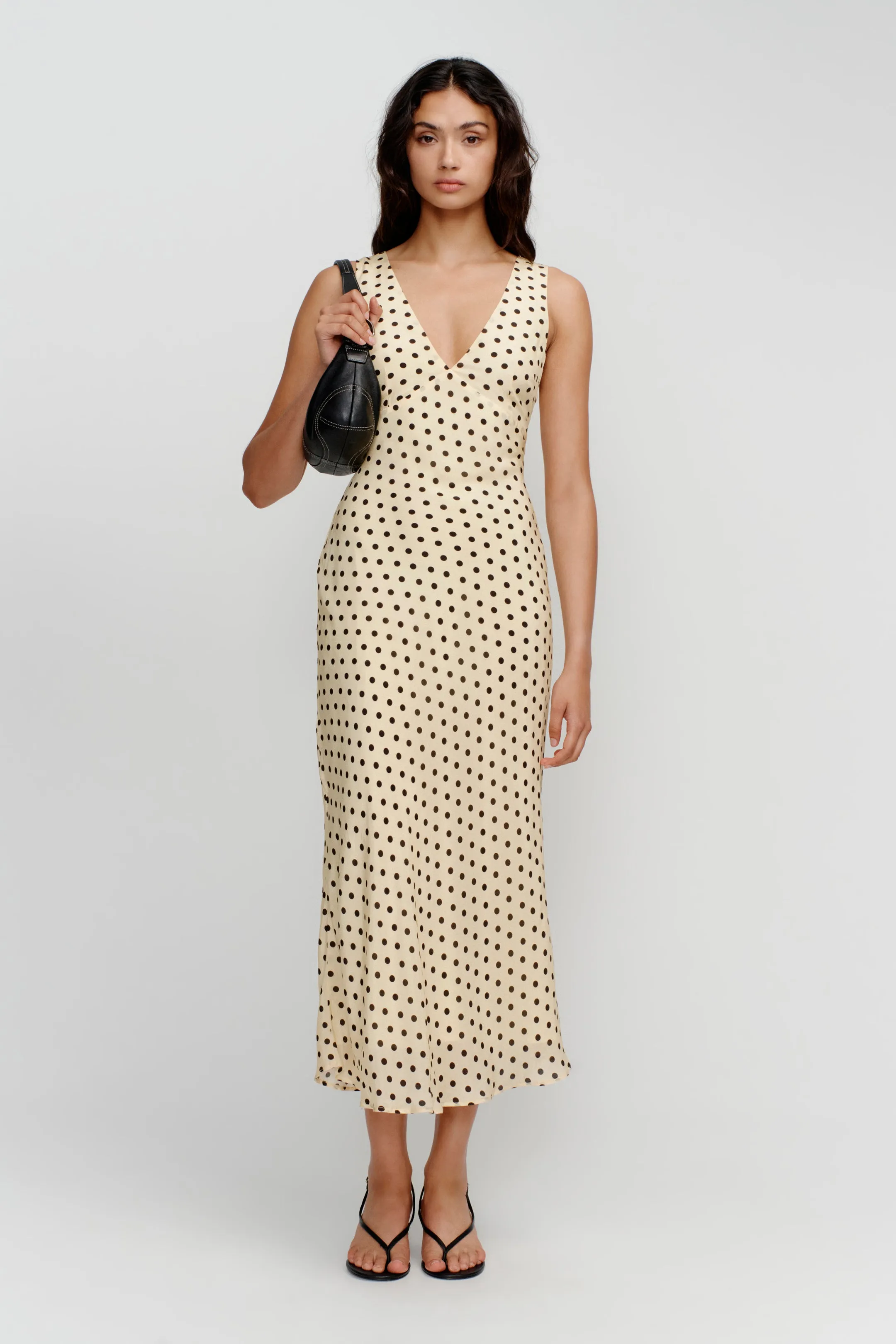 Tulip Butter Spot Midi Dress