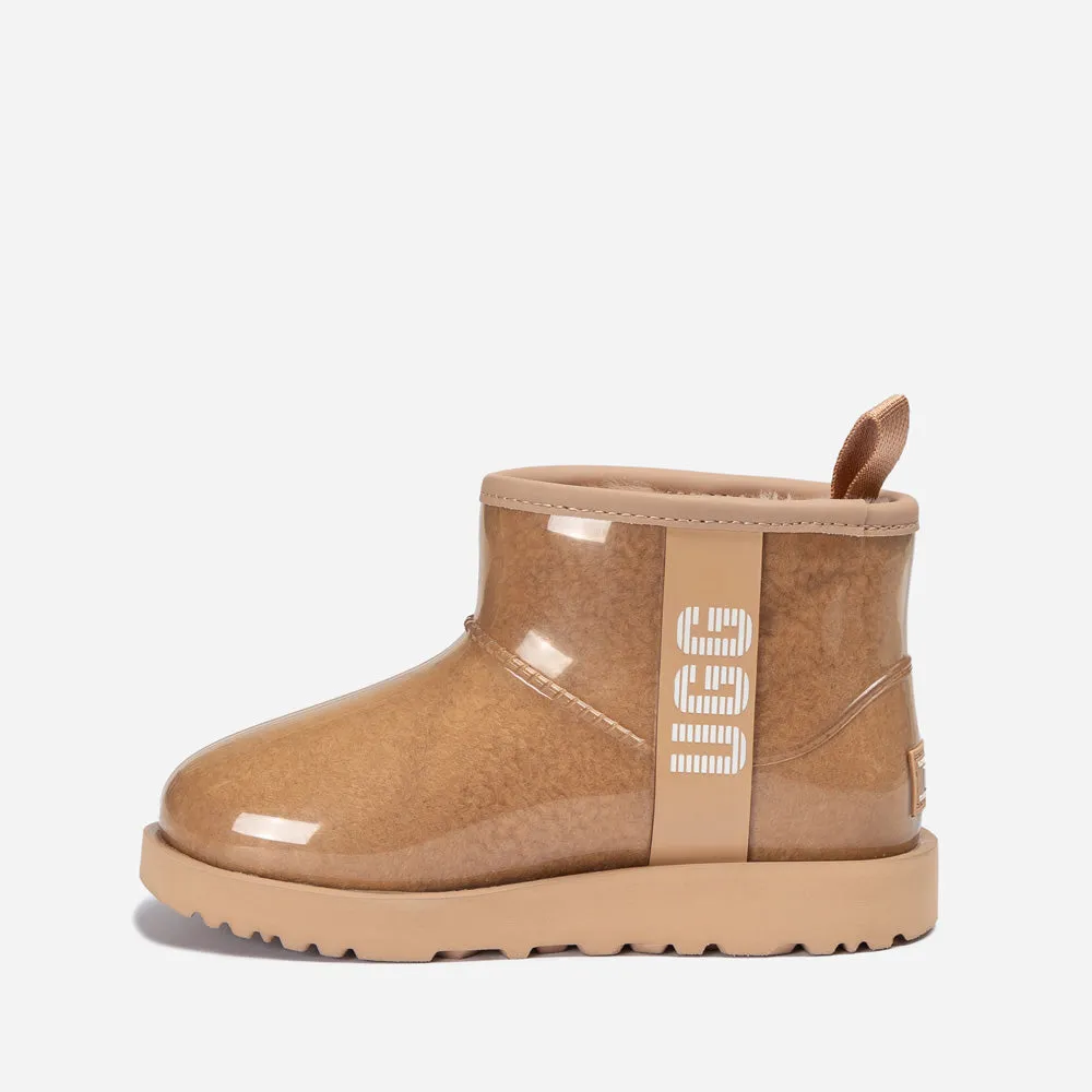 Ugg Classic Kids Clear Mini Boots (Waterproof) (Glow In Dark Logo)