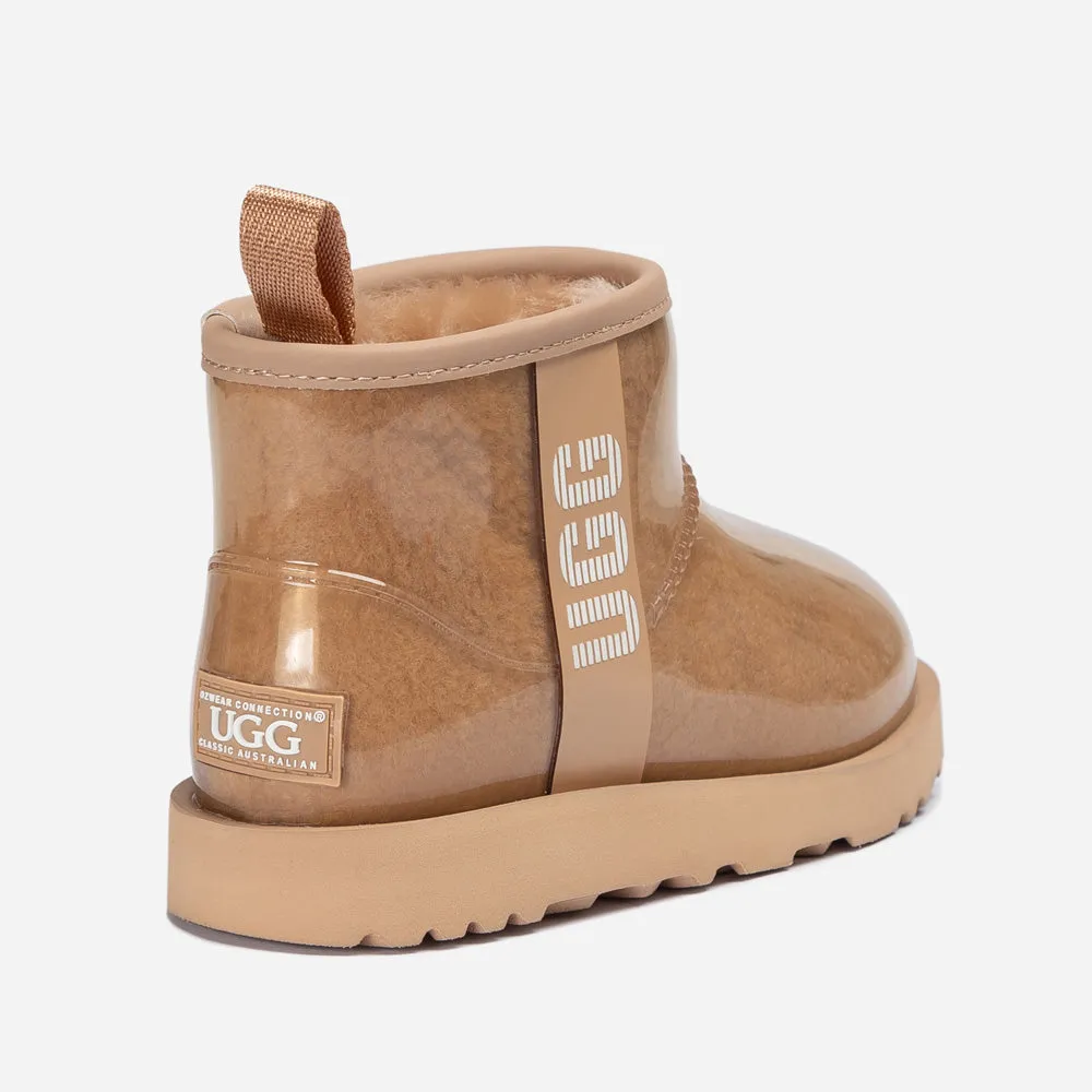 Ugg Classic Kids Clear Mini Boots (Waterproof) (Glow In Dark Logo)