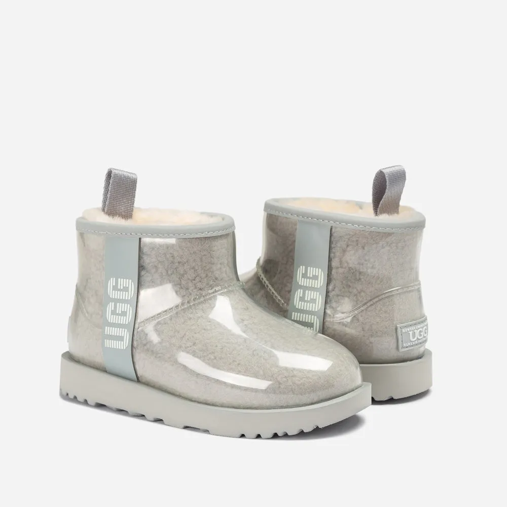 Ugg Classic Kids Clear Mini Boots (Waterproof) (Glow In Dark Logo)