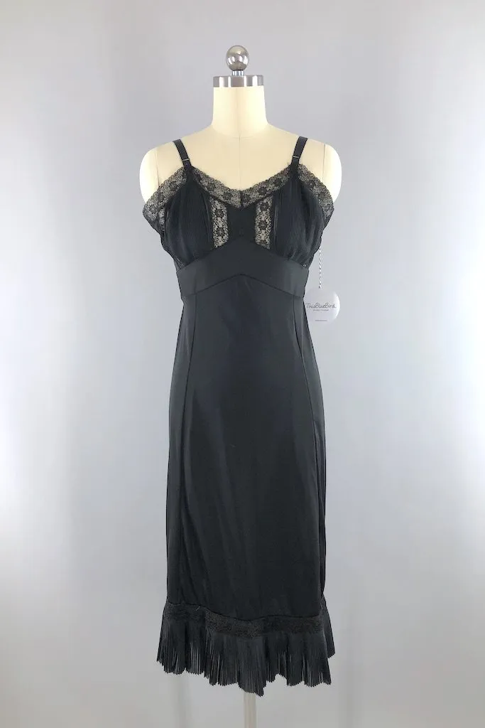 Vintage Black Lace Slip