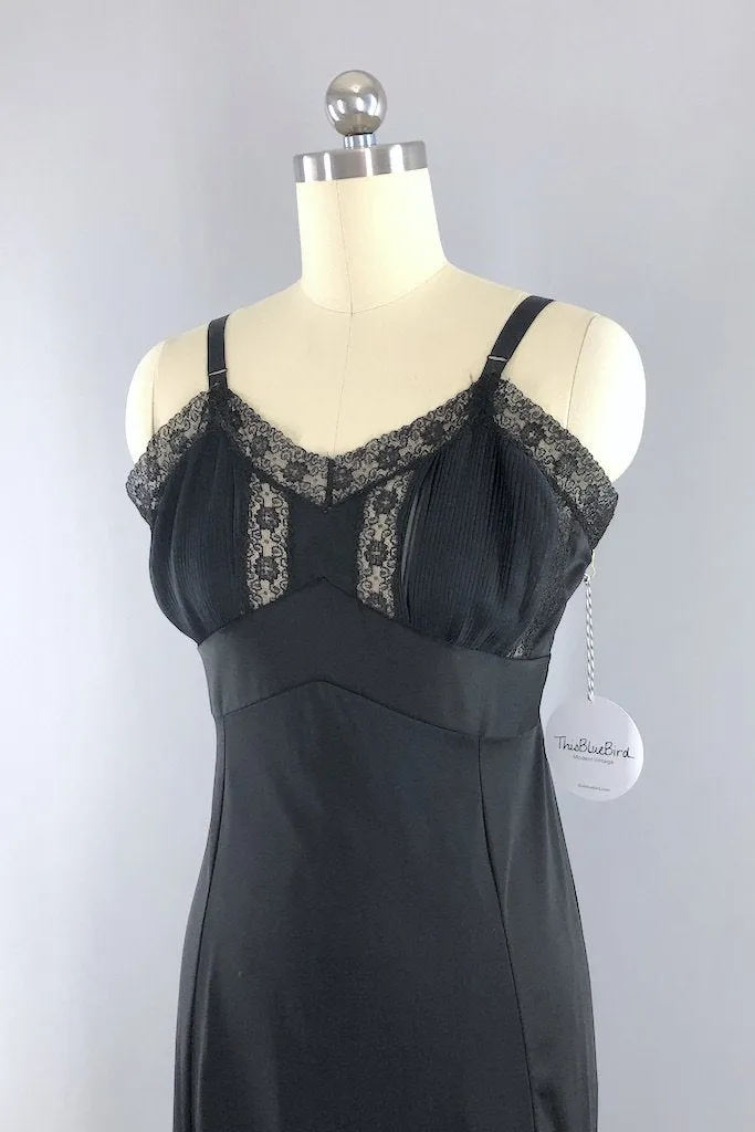 Vintage Black Lace Slip