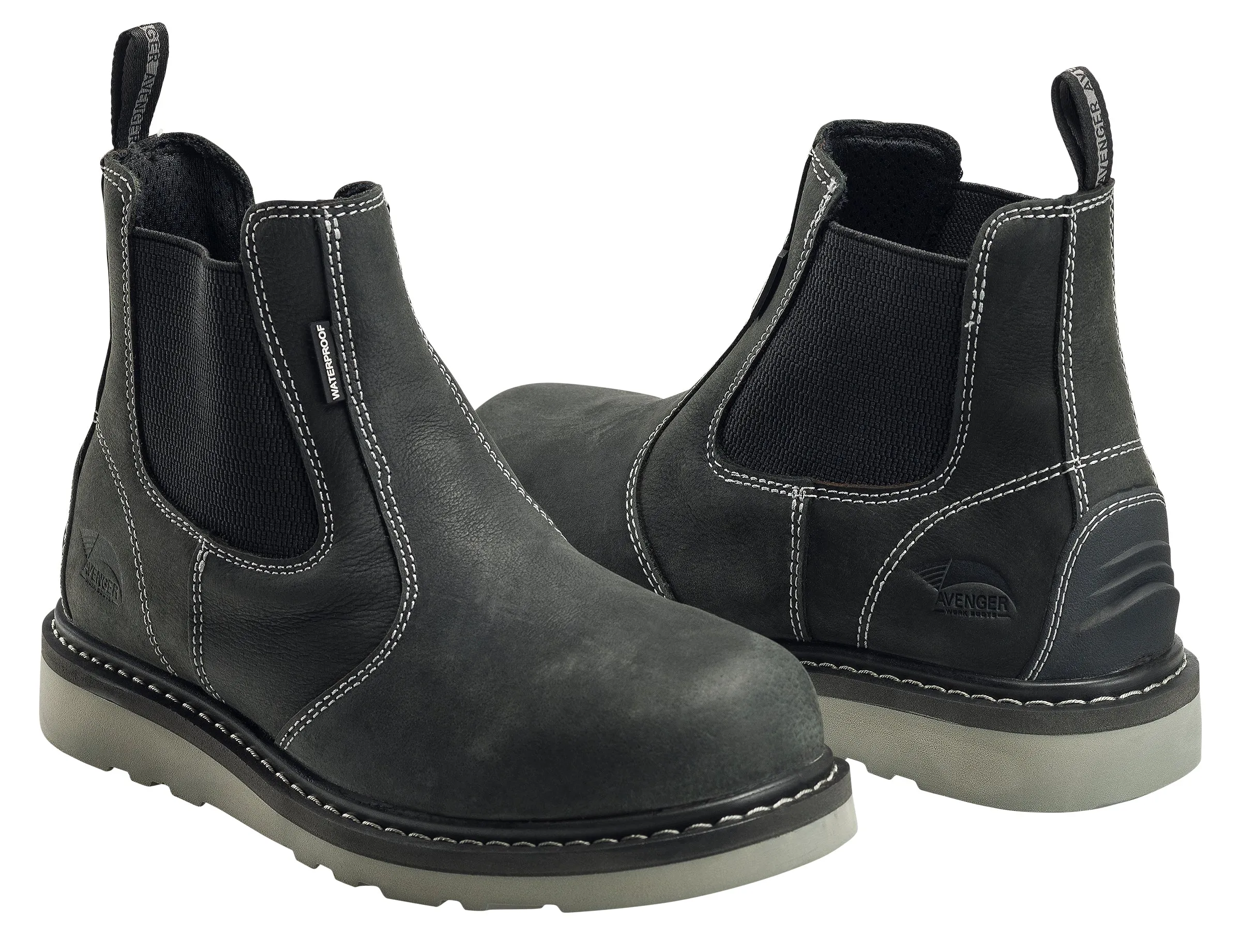 Wedge Black Soft Toe PR EH WP 6" Chelsea Work Boot