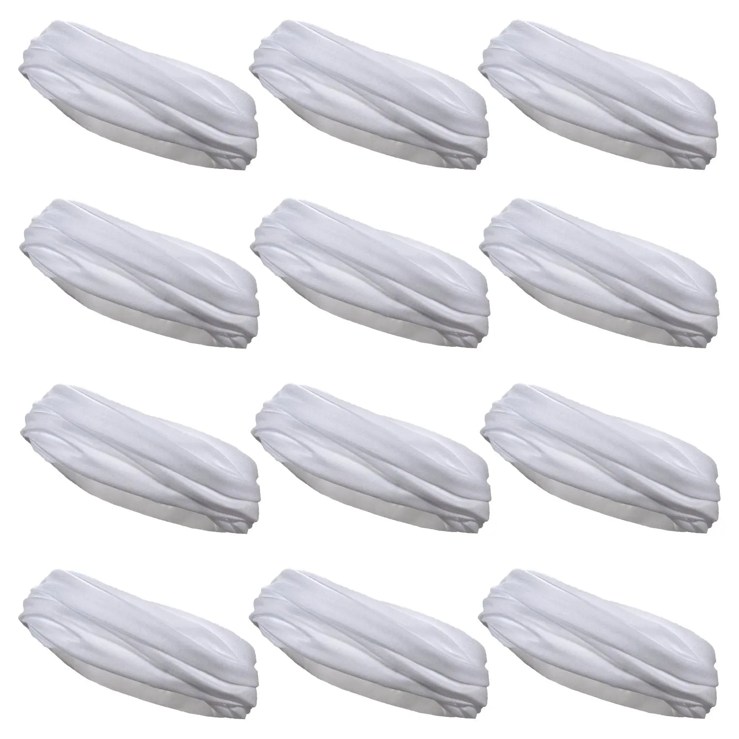 White Neck Gaiter Headbands - 12 Pack