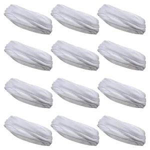 White Neck Gaiter Headbands - 12 Pack