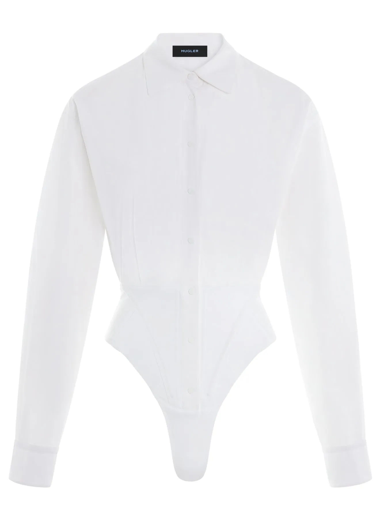 white poplin shirt bodysuit